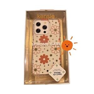 “Kensie” Daisy Floral Print Clear iPhone Case Fits 14/13 Pro New In Box